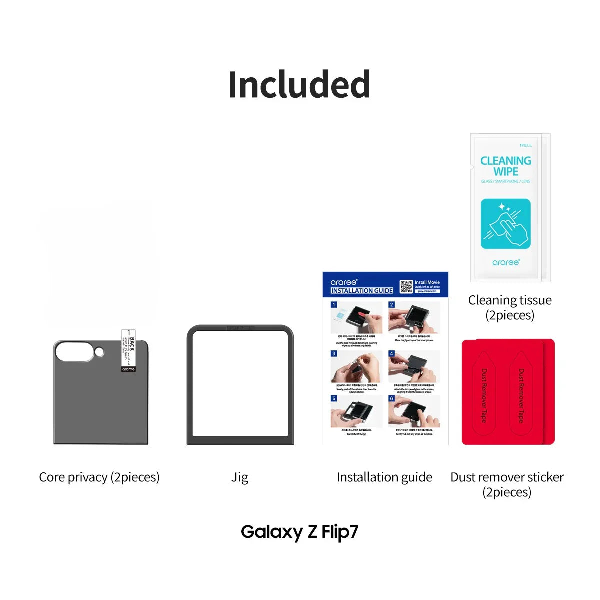 Samsung Z Flip7 Araree Core Front Screen Glass - Privacy Samsung Z Flip7 Araree Core Front Screen Glass - Privacy